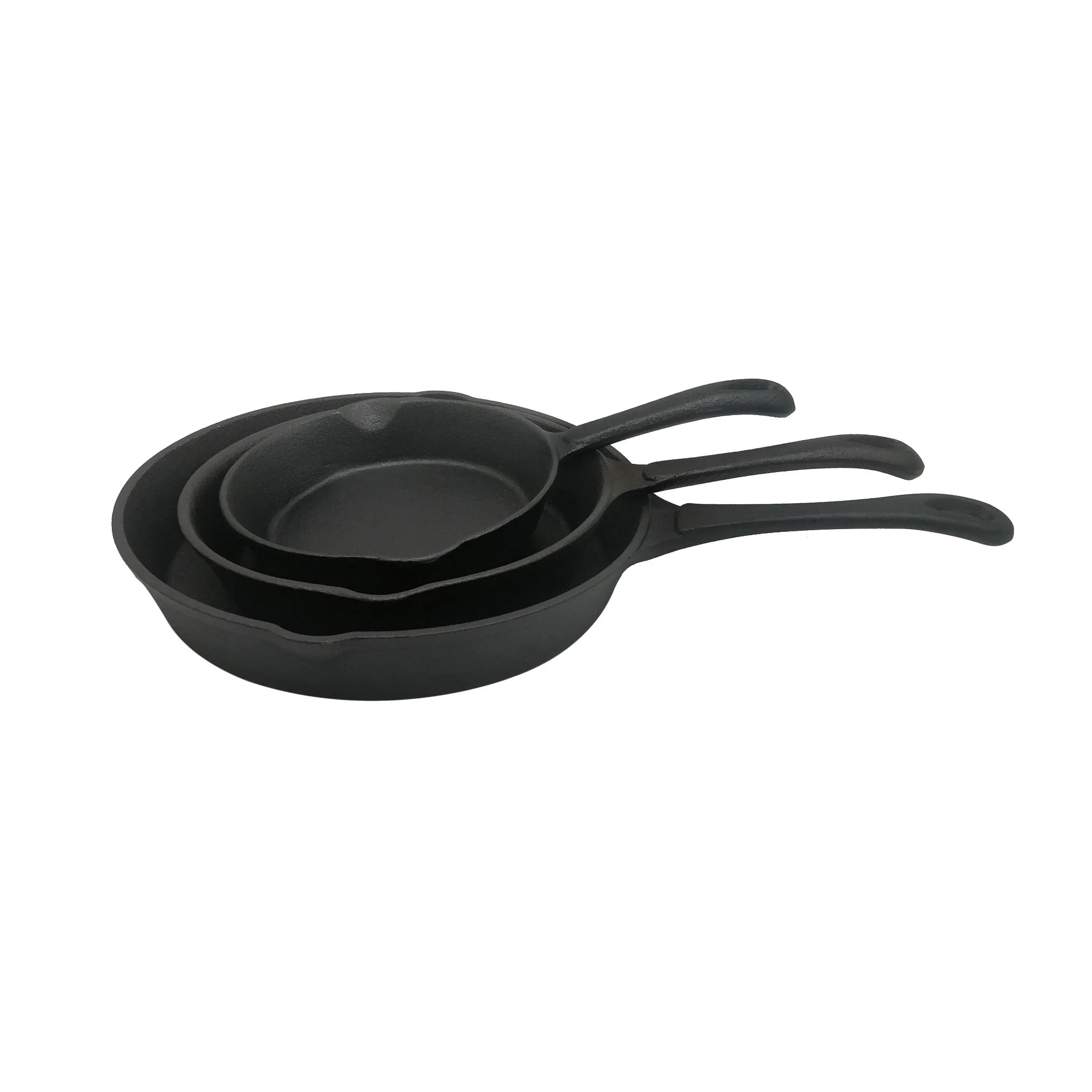 BSCI, LFGB, FDA Approved Preseasoning 15/20/25.4cm Cast Iron Frypan Chef Pan Plate Skillet