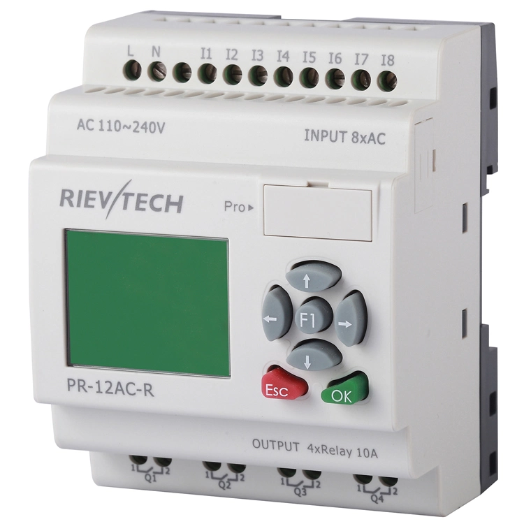 Precio de fábrica Controlador Lógico Programable PLC para Control Inteligente (Relé Programable PR-12AC-R-HMI)