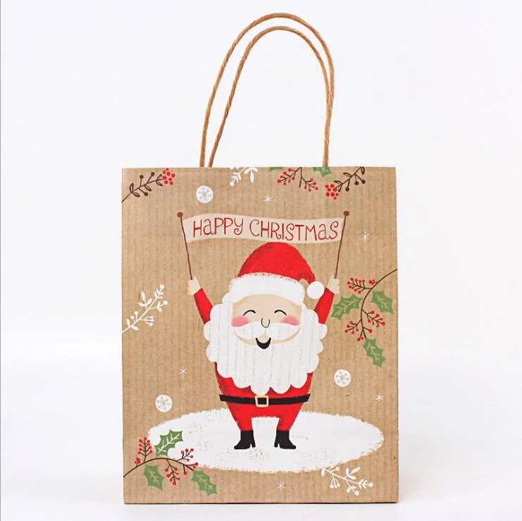 Venta caliente bolsa de papel de la bolsa de regalo de Navidad mayorista personalizado