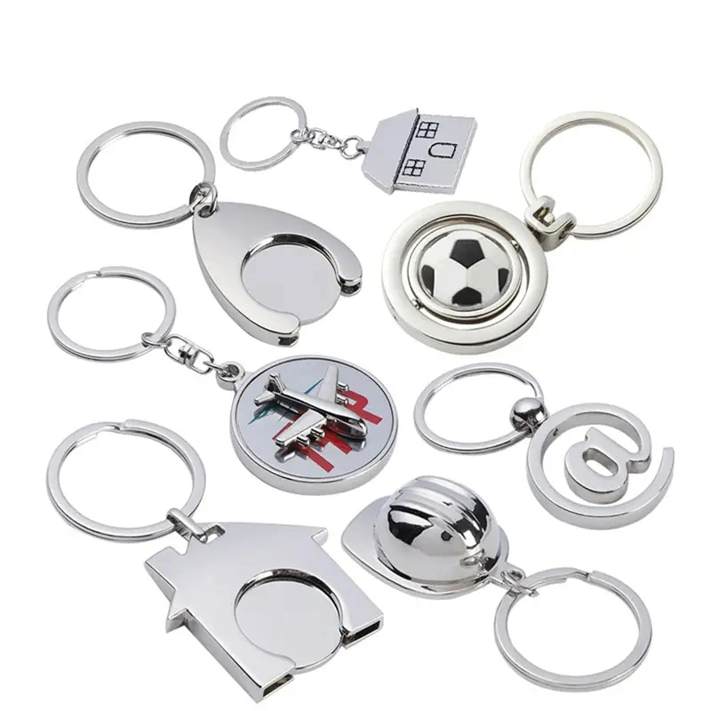 Personalized Alloy Key Holder Shaped Logo Laser Engraved Sublimation Custom Blank Metal Keychain