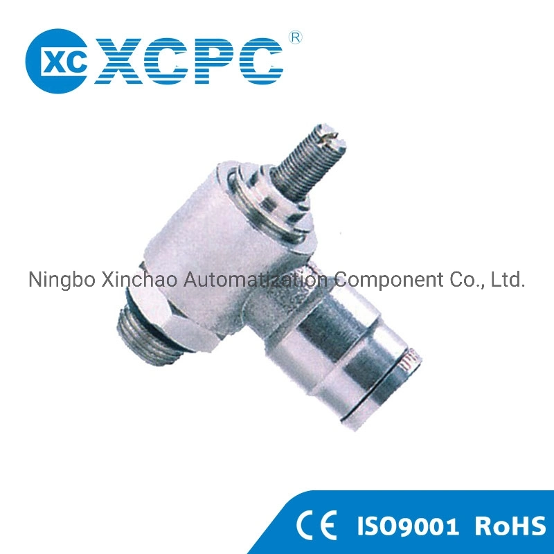 Xcpc Pneumatic Manufacturer China OEM Supplier BSPP Thread Speed Controller Metal Push-in Quick Connector Fittings with O Ring