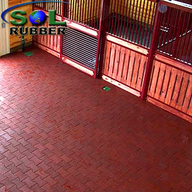 100% Recycled Interlocking Horse Barn Rubber Brick Pavers