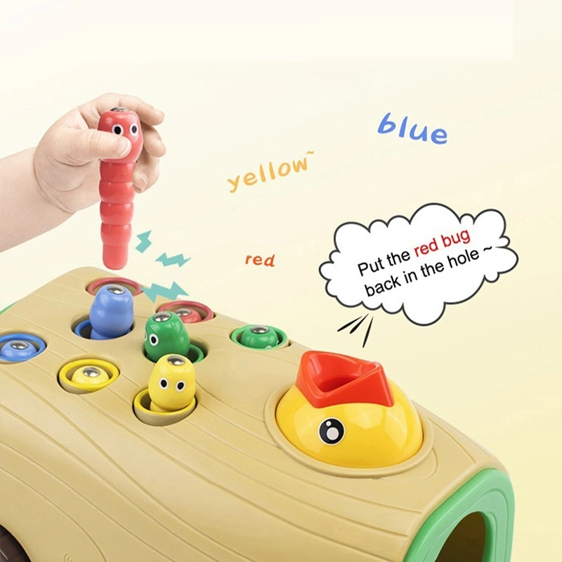 Promotional Toys Motor Skills Toy Woodpecker Catch and Feed Game Magnetic Game Children Colorful Kids Early Educational Toys Feeding Game