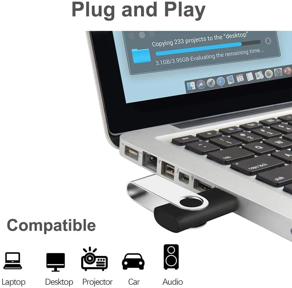 محرك أقراص محمول معدني دوار USB 2.0 محرك أقراص USB محمول 8 جم 16G ذاكرة USB لمحرك أقراص 32 غ 64 غ للطي الرقمي التخزين