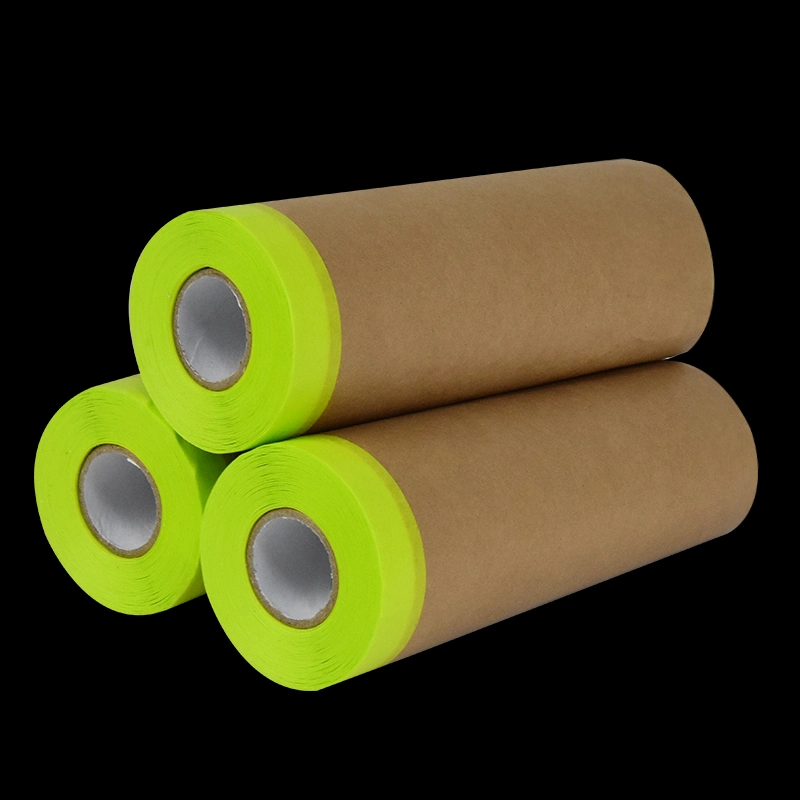 Car Paint Masking Paper Kraft Paper Masking Film Pre Taped Brown Kraft Paper