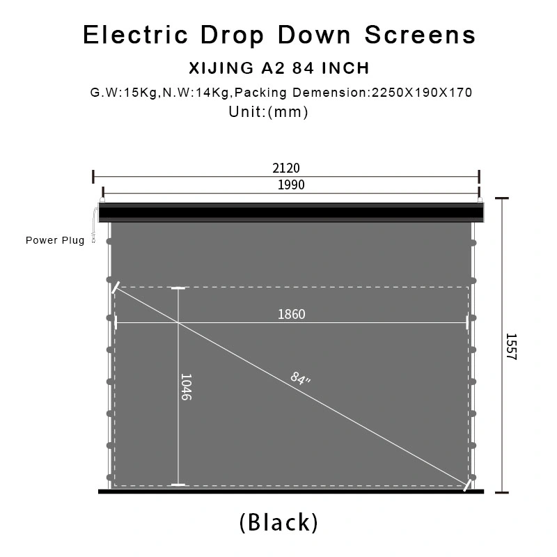 Xijing A2 84 Inch Projection Screen 16: 9 Foldable Anti-Crease Portable Projector Movies Screens for Home Theater Indoor