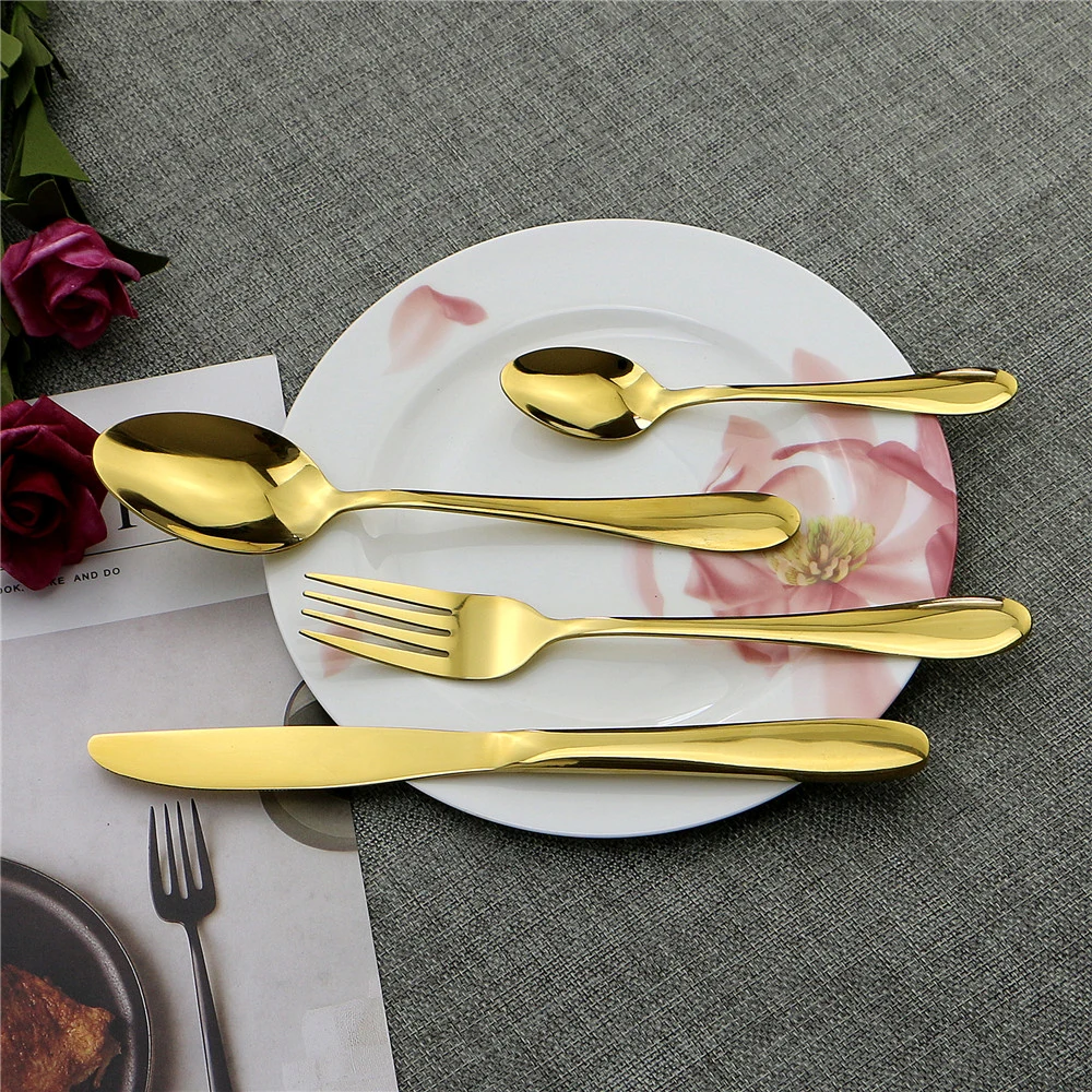 304 Gold Plated Stainless Steel Flatware for Wedding