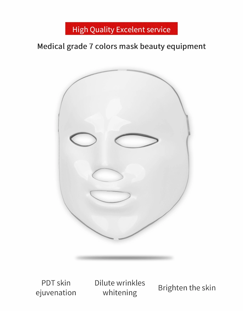 7 Color LED Light Mask with Neck Rejuvenation Wrinkle Whitening Facial Skin Care LED Face Mask