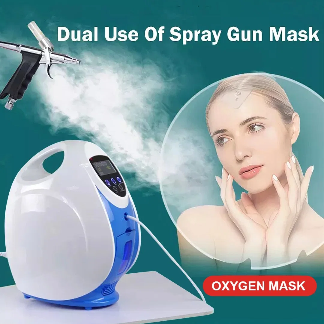 2022 Beliebte Professional O2 Derm Spray Gun Gesicht Therapie O2toderm Dome Maske Gesichtssauerstoffmaschine für Salon