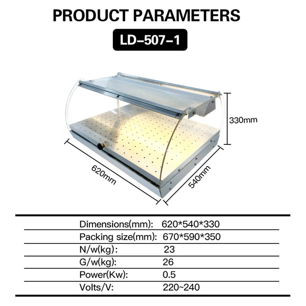 Lida 507-1 Comercial Countertop Pizza y calienta comida Mostrar con Puertas superiores