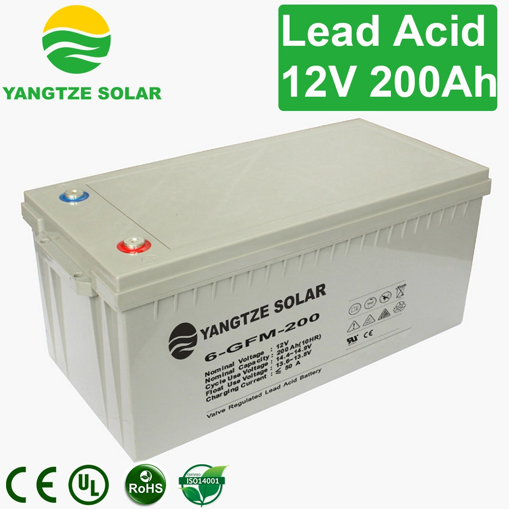 Free Maintenance AGM Deep Cycle Lead Acid Solar Battery 12V 200ah