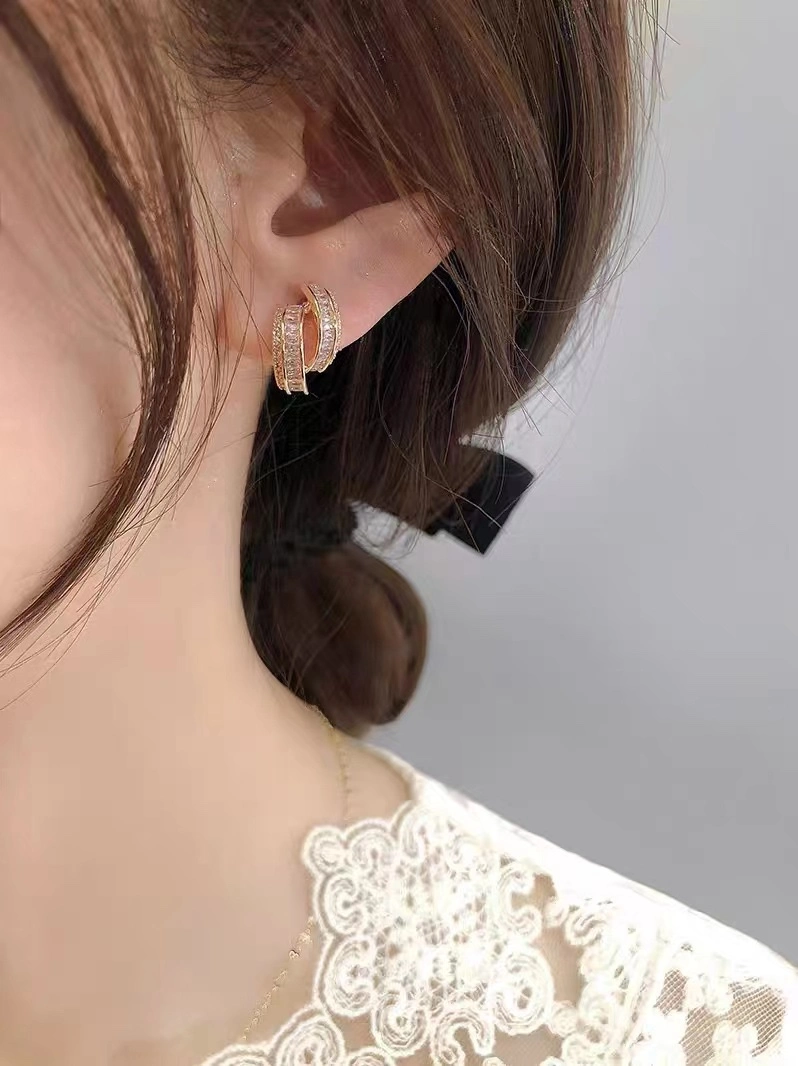 مجوهرات أزياء بالجملة S925 فضة Zircon Stud إريكنجز أزياء إكسسوارات هدايا للنساء