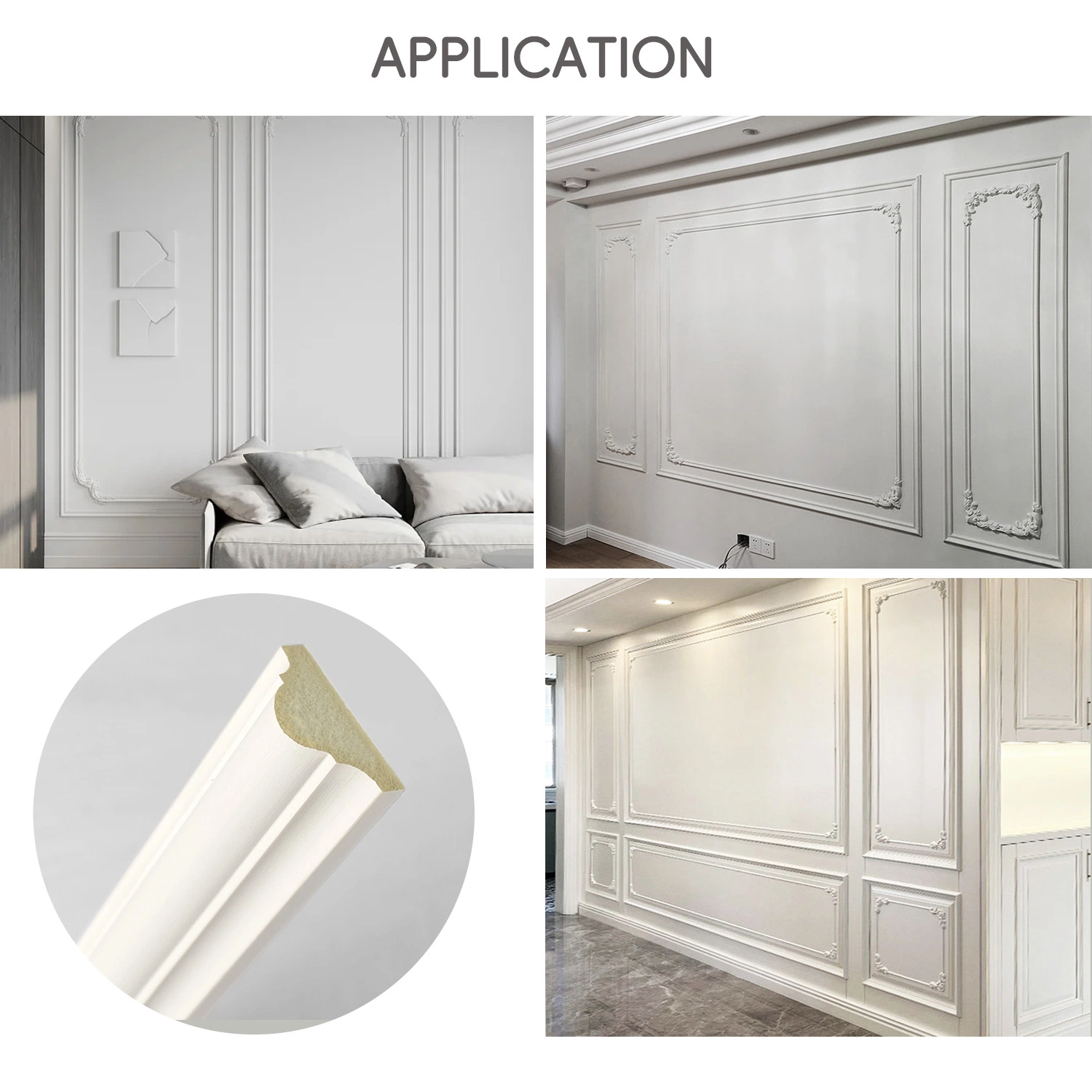 Immediate Delivery Primed Mouldings Wall Frame Decorative Board Interior Ornament