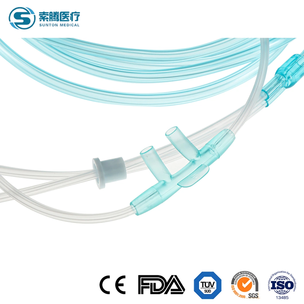 Sunton Ultra Soft Nasal Cannula China Nasal Oxygen Manufacturers EOS Disinfecting Type M Size Nasal Cannula Curved Prongs Cheap Price 4 L Nasal Cannula