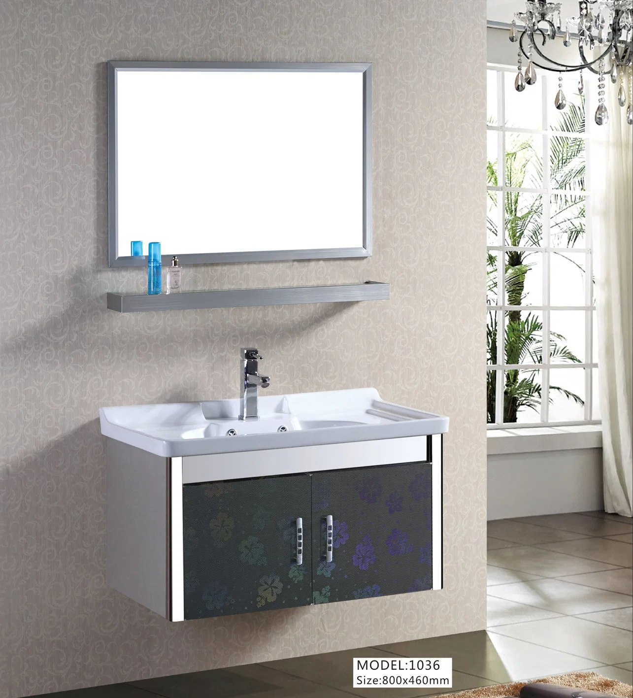 Un estilo moderno cuarto de baño Muebles de acero inoxidable