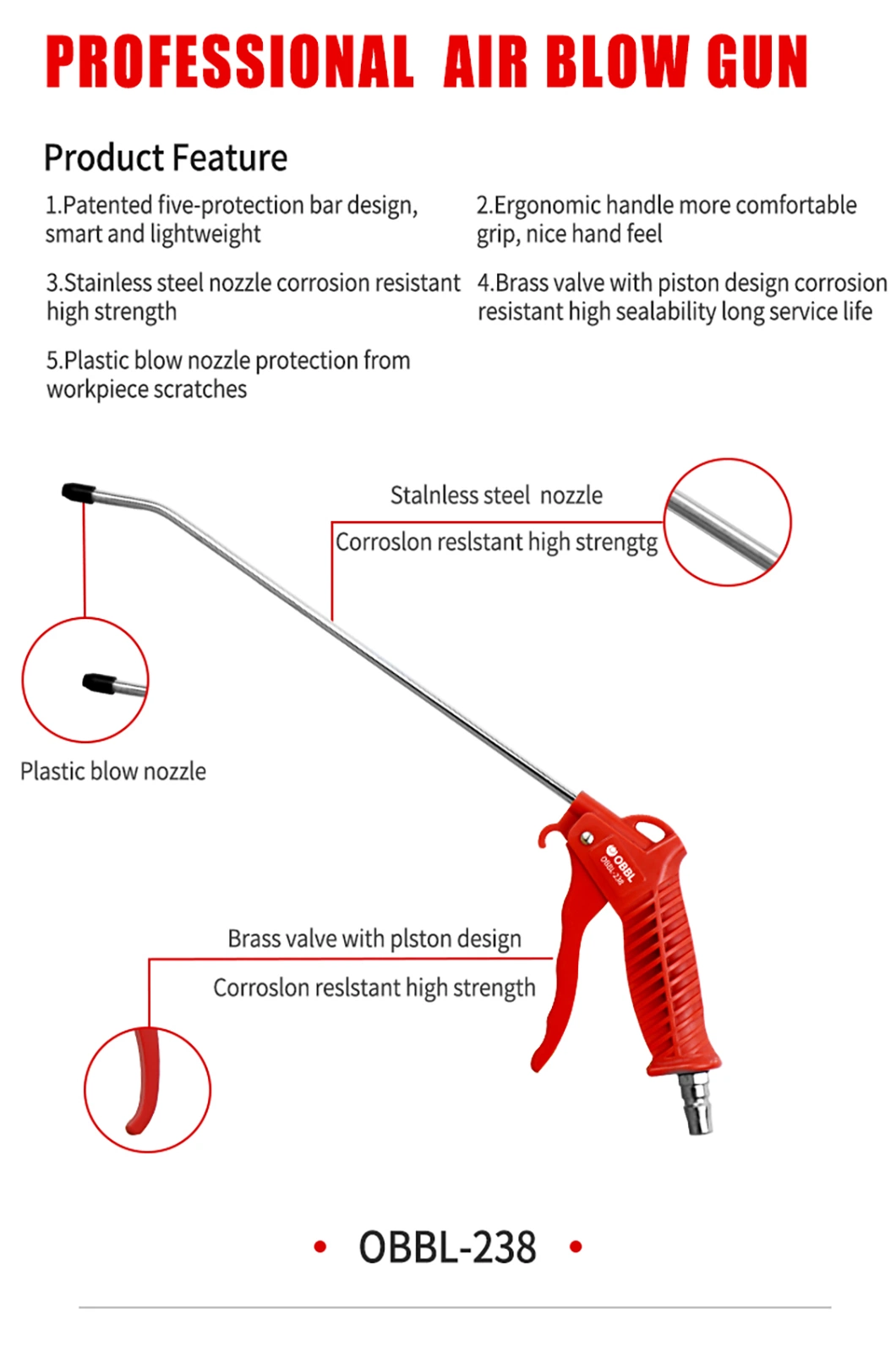 Obbl Hot Selling Cheap Plastic Air Blow Gun