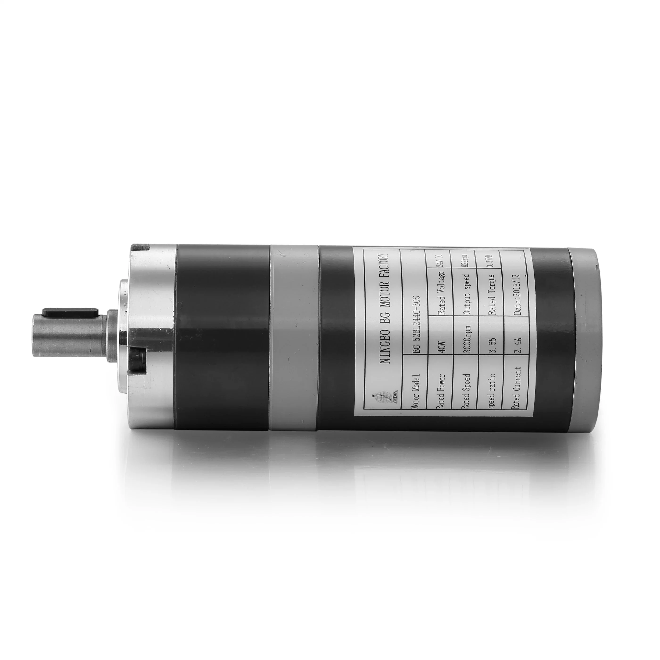 52mm 24V Electric Brushless DC Planetary Gear Motor High Torque Low Rpm Slotless Motor for Industrial Control