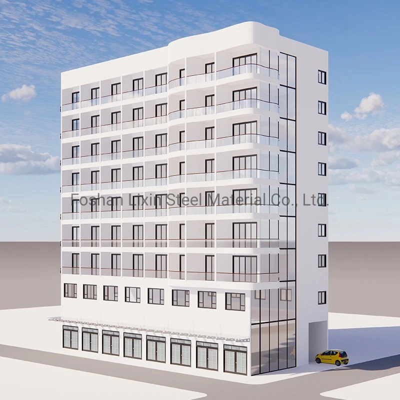 Edificio residencial comercial prefabricado de gran altura, con estructura de acero fuerte