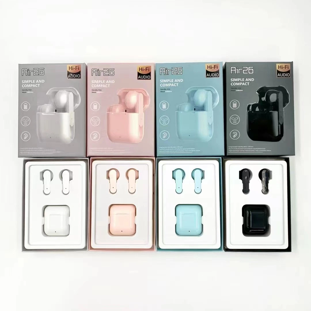 New Product Mobile Phone Earphones with Microphone Hot Selling Auto Pairing Wireless Earbuds Tws Earbuds Air26