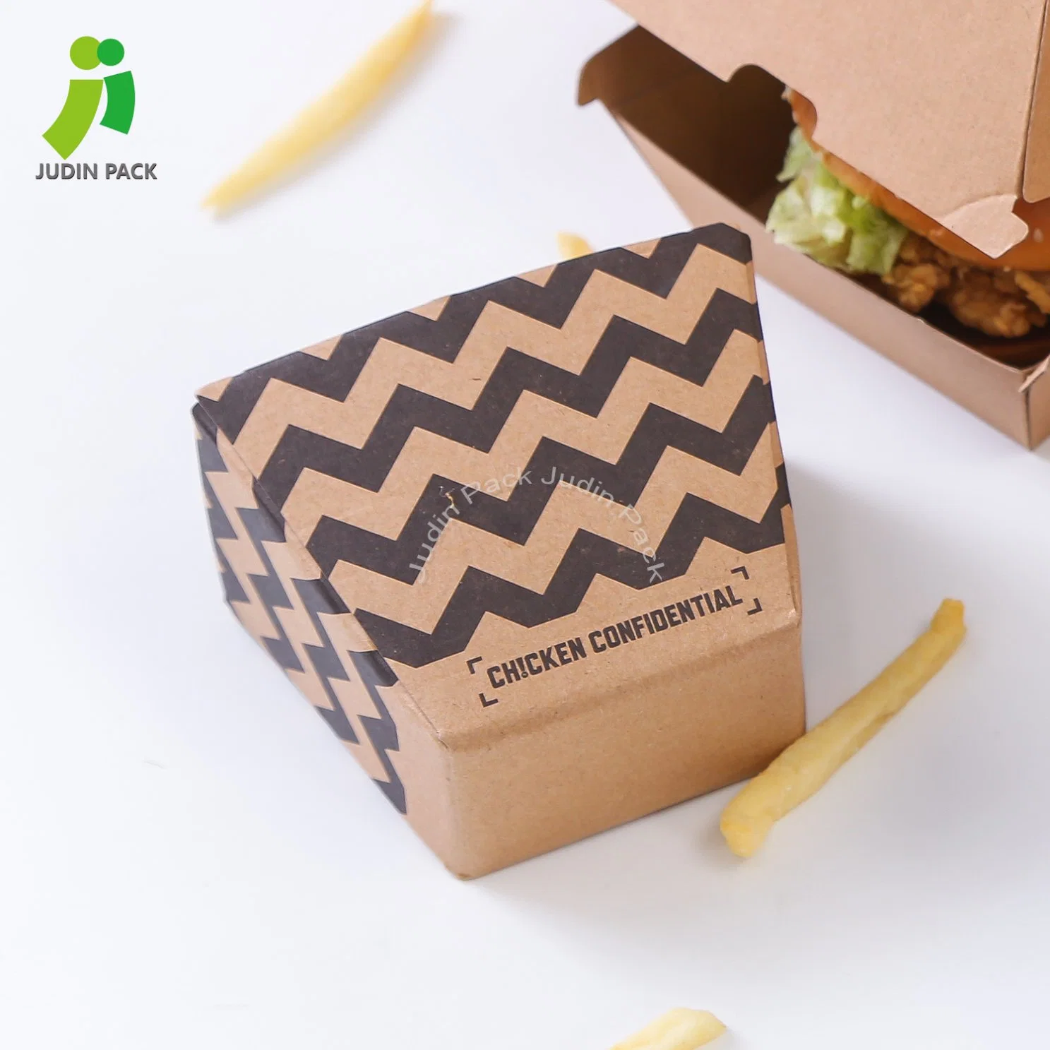 Caja de alimentación de papel corrugado desechable Kraft Takeaway