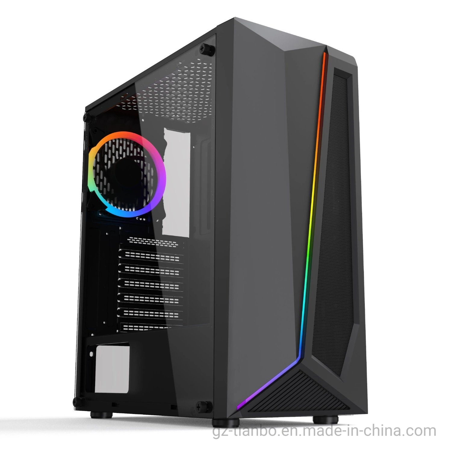 Metal Mesh Front Panel RGB LED Strip ATX Computer Case