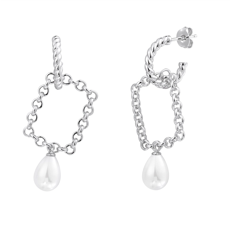 Accessoires de mode en argent 925 l'eau douce Perle plaqué rhodium plaqué rhodium de gros d'usine Trendy 2022 Mode bijoux Earrings