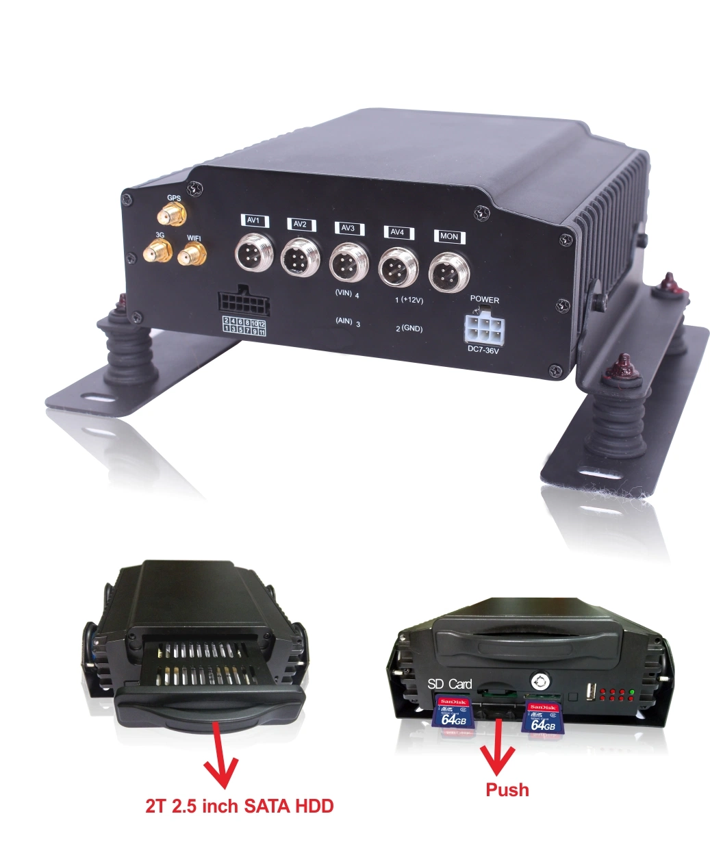 4CH HDD Mobile DVR with Dual SD Card for Truck & Bus Security