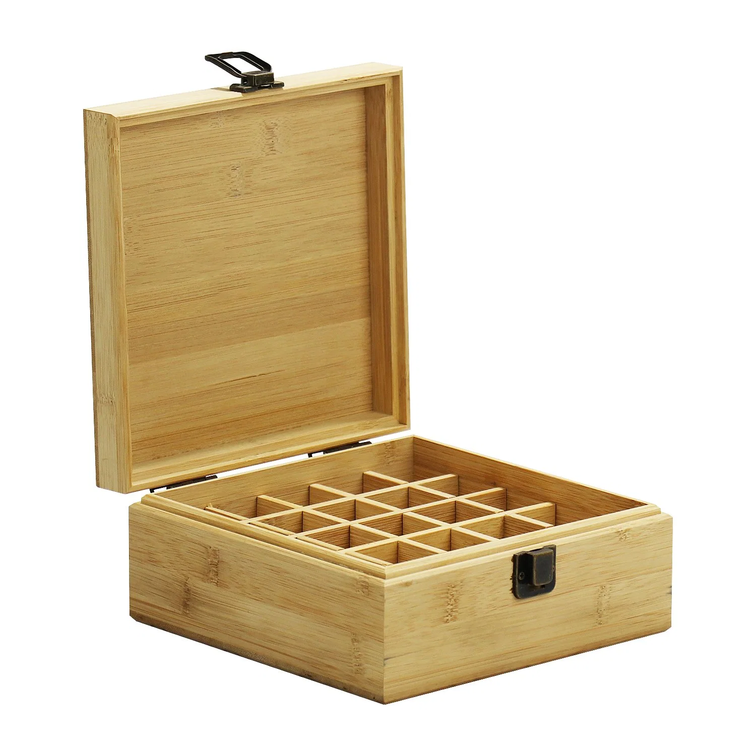 Caja de organizador de aceite esencial de madera de 25 botellas de Bambú Caja de embalaje de aceite esencial