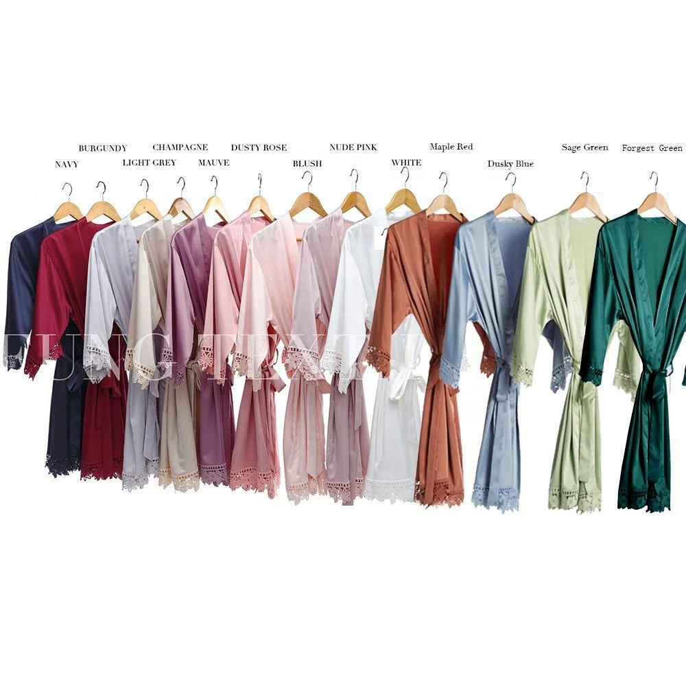 Lace Silk Bride Robe Satin Women Wedding Wholesale/Supplier Bridal Shower Bridesmaid Robes