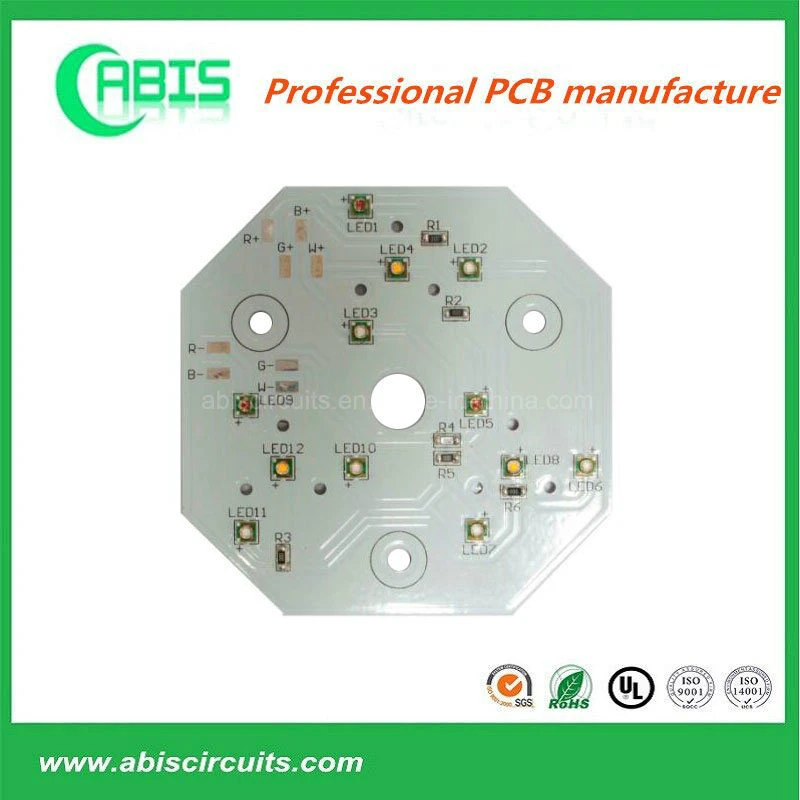 Gloss White Solder Mask Aluminum PCB LED Flood Light Circuit