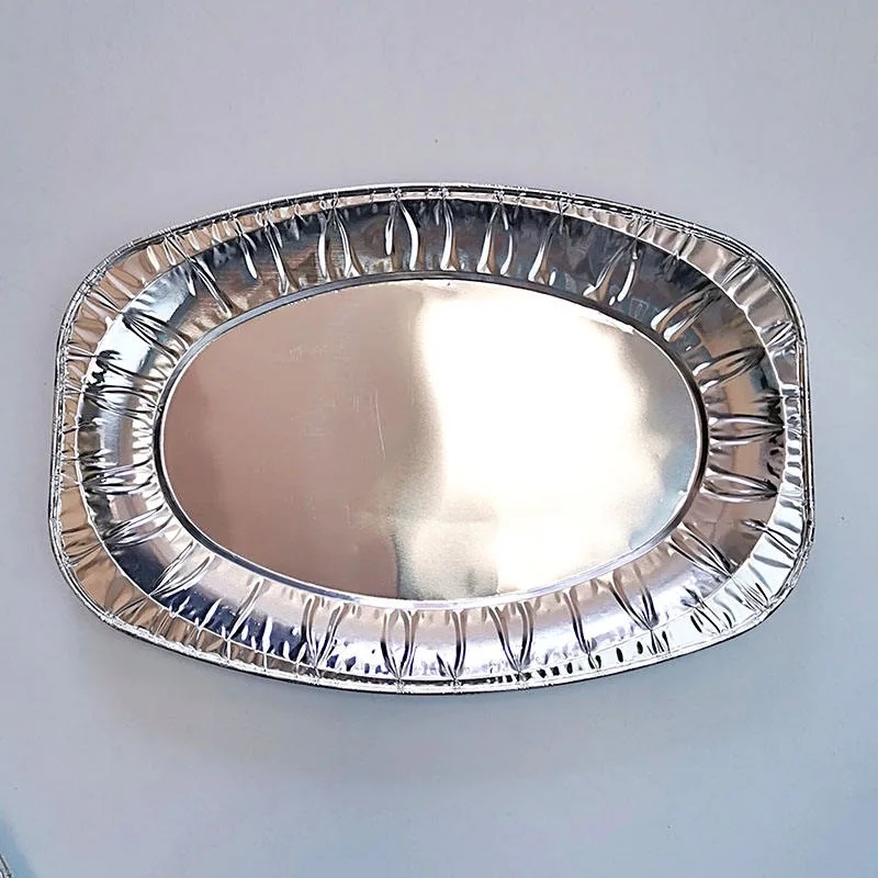 Caixa de almoço em alumínio descartável Oval Tinfoil Tray Deli Turquia