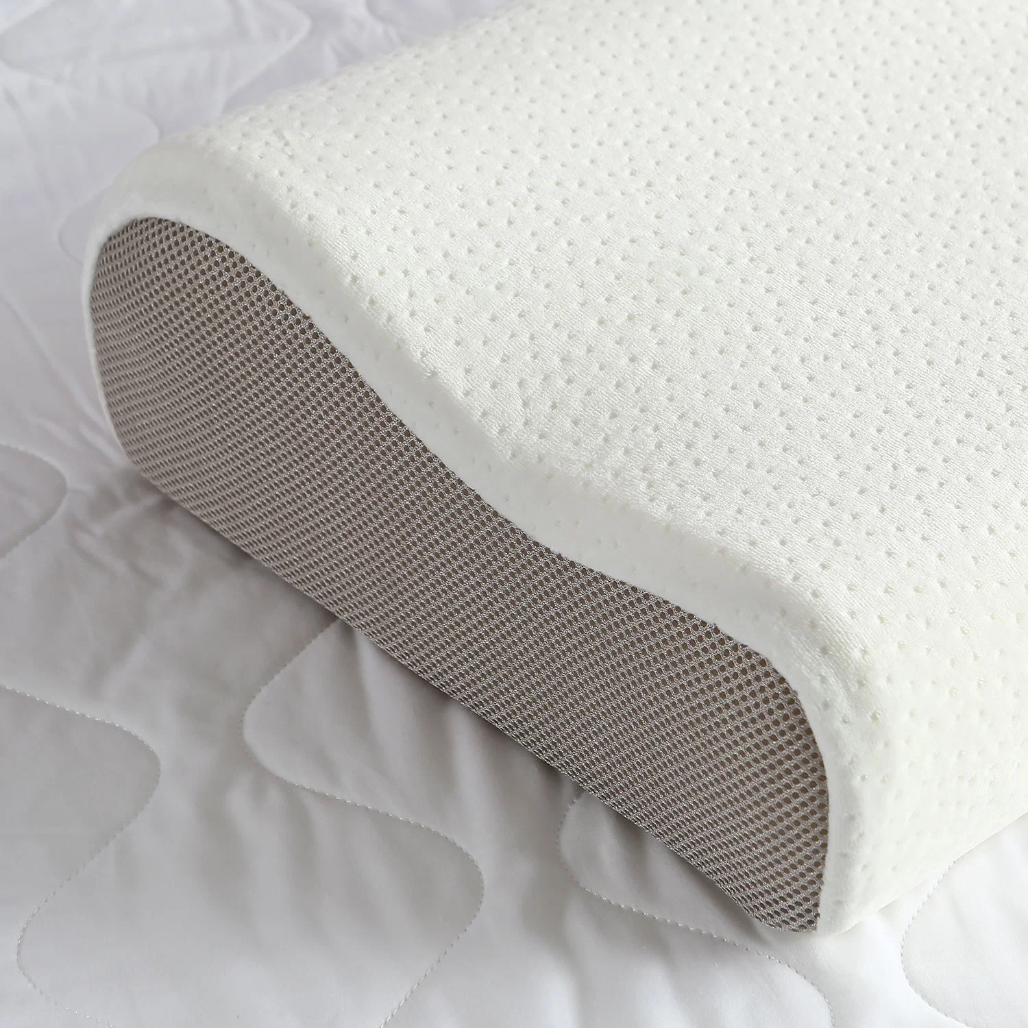 Plain Luxury 280GSM White Velet DOT Jacquard Memory Foam Pillow