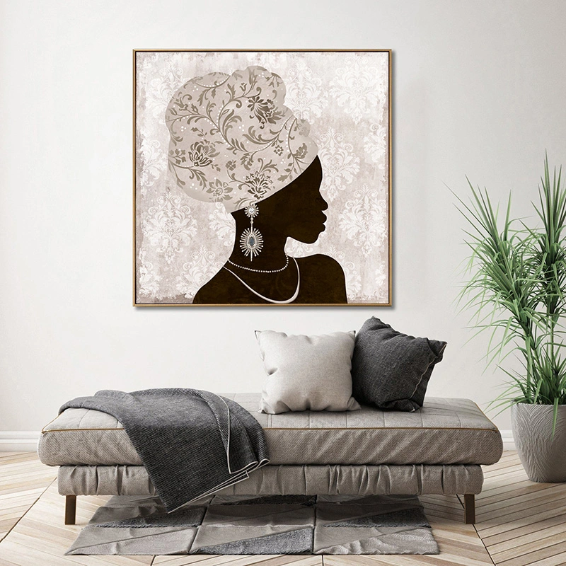 African American Wall Art Fashion Women Portrait Handmade Oil Painting