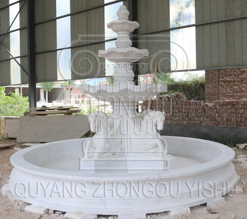 Marble Stone Carving Water Fountain, Garden Decoration