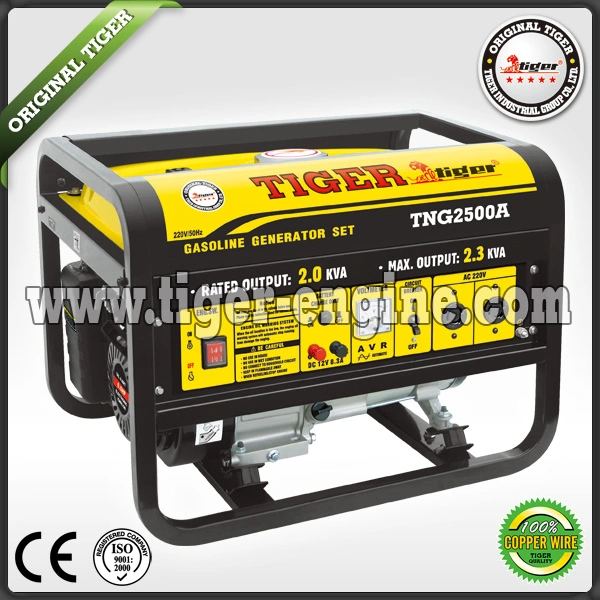 Top China Brand Tiger Electric Generator 100% Copper Wire Tng Series 2.0kw 2.5kw 3.5kw 4kw 5. Kw 6kw 7kw Petrol/Fuel. Medium Seize Homeuse. Hand/Auto Start CE