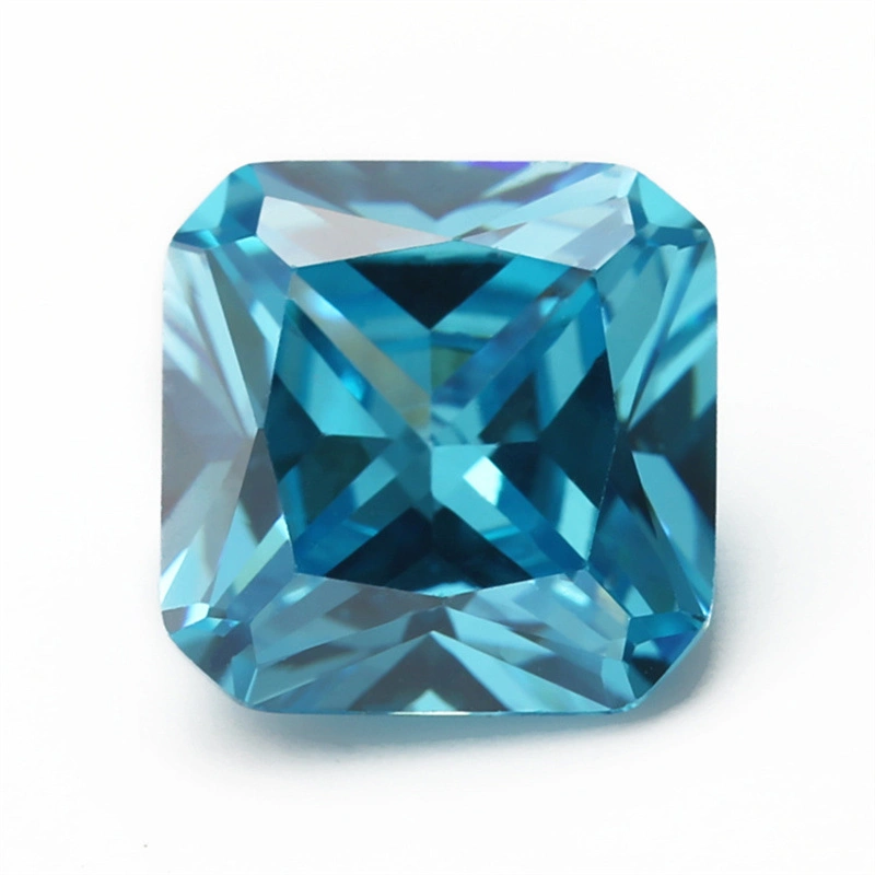 Loose Gemstone Square Aquamarine Blue Cubic Zirconia