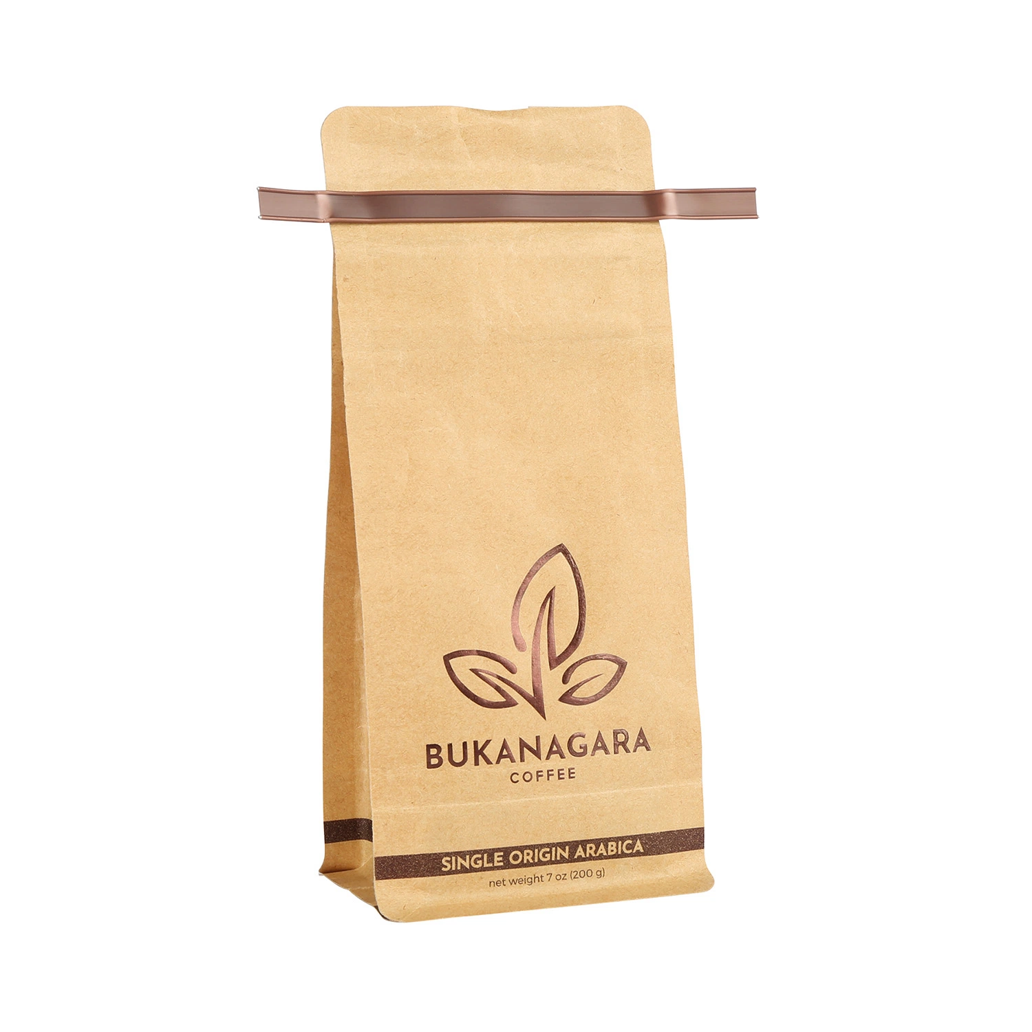 Biodegradable Kraft Empty Coffee Beans Packing Bag