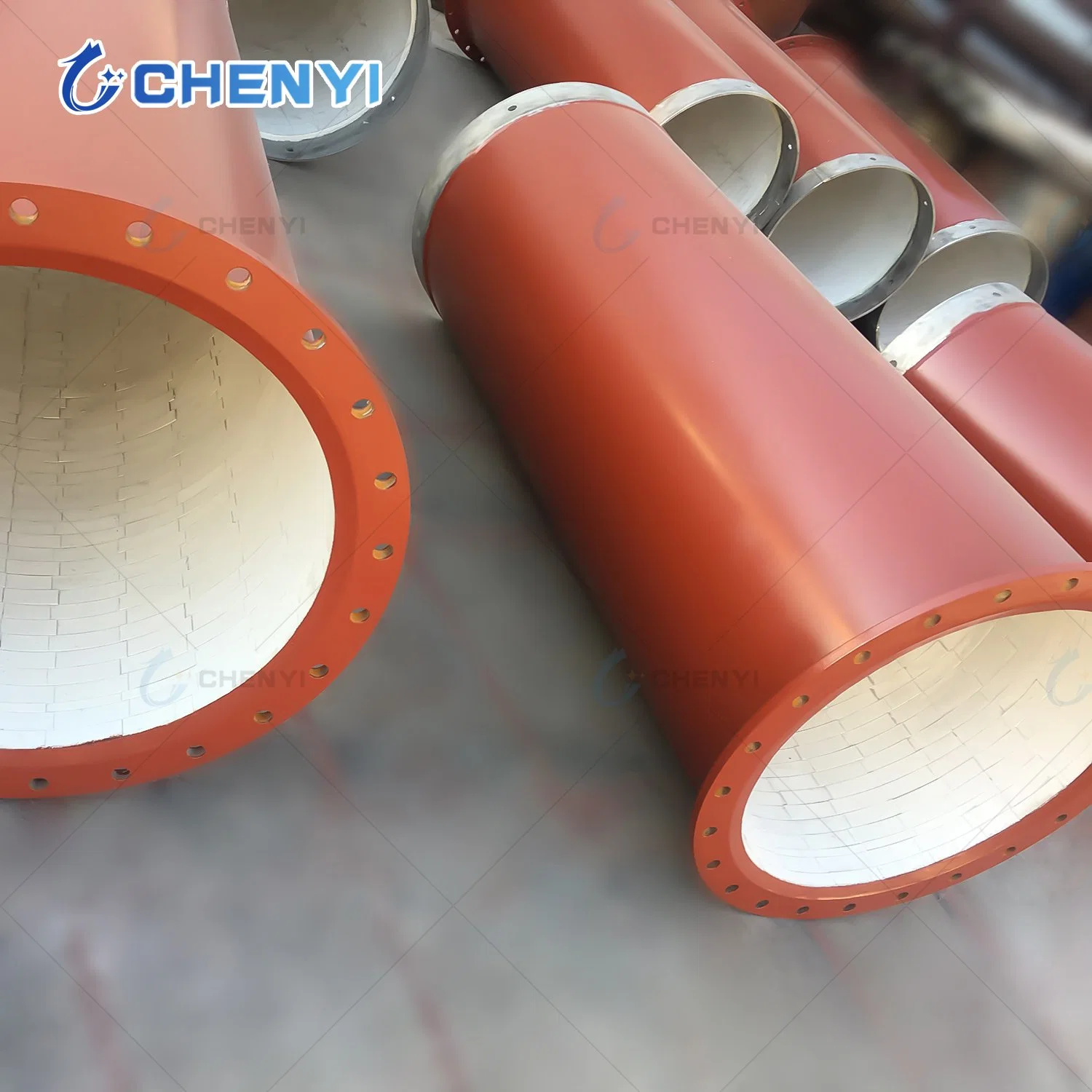 Abrasion Proof High Alumina Ceramic Tiles Lined Elbows Bends Pipes for Bulk Material Handling Systems