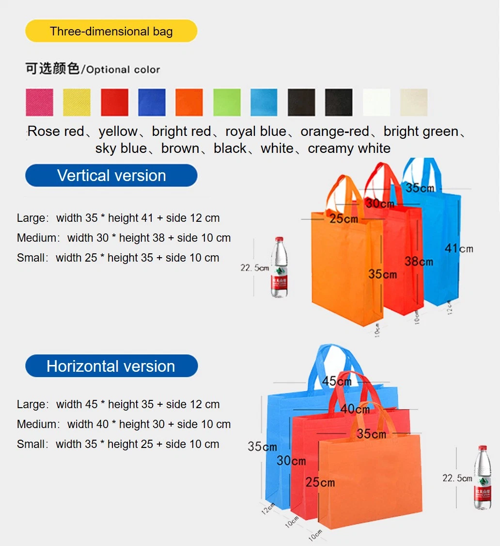 Nicht Gewebte Tasche Wiederverwendbare Nicht-Wasserdichte Beutel Nicht Gewebte Lebensmitteltasche Mit Handgriffen Stoff Portable Tote Bag Bulk für Shopping-Events Party M 23 x 26 x 14 cm