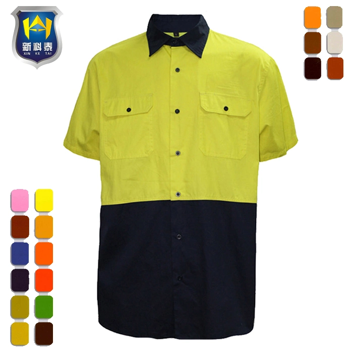 Perfure manga curta Hi Vis 3m fita refletiva Camisola de trabalho