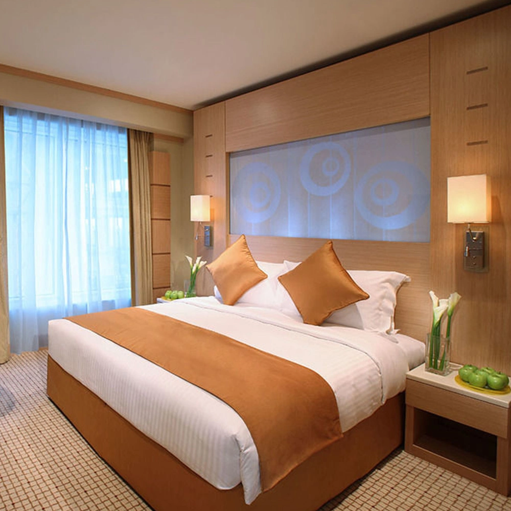 2020 Dubaï Émirats Grand Hotel Design ensembles de chambre à coucher Chambre à coucher en bois de placage solide MDF Set de meubles en bois personnalisé de l'hôtel