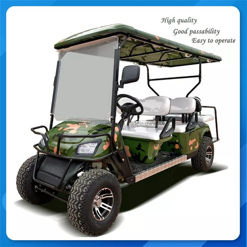 6-Seater Electric Hunting Golf Cart Beach Buggy with Rear Seats