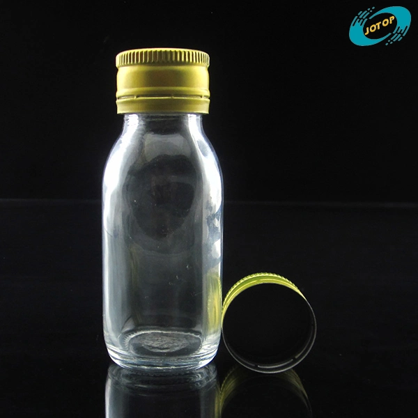 60ml Transparent Cough Medicine Glass Bottle with Aluminum Screw Cap