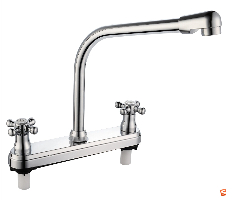 Double Handle ABS Plastic Kitchen Faucet with Good Chrome Plate