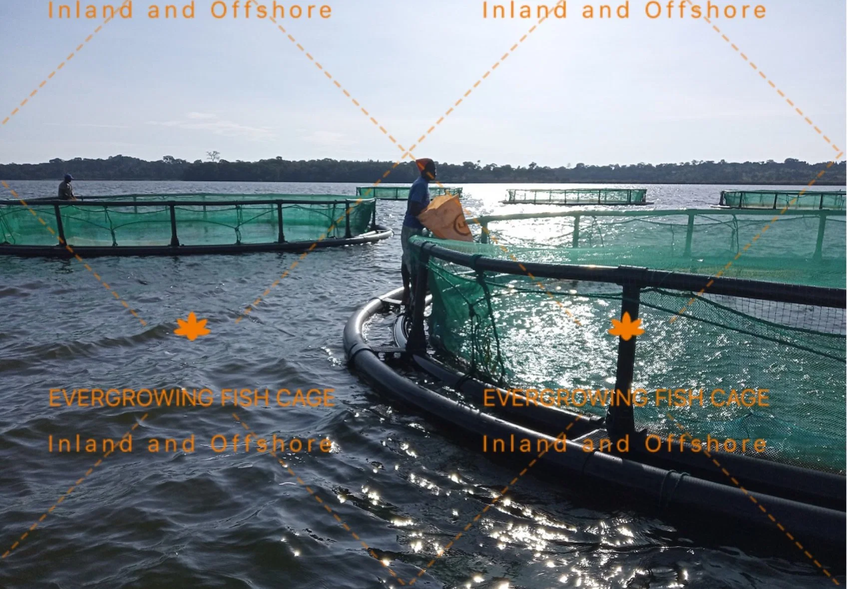 Le PEHD Châssis tubulaire de l'Aquaculture Cage d'eau douce Poissons passerelle flottante pour l'agriculture de Tilapia