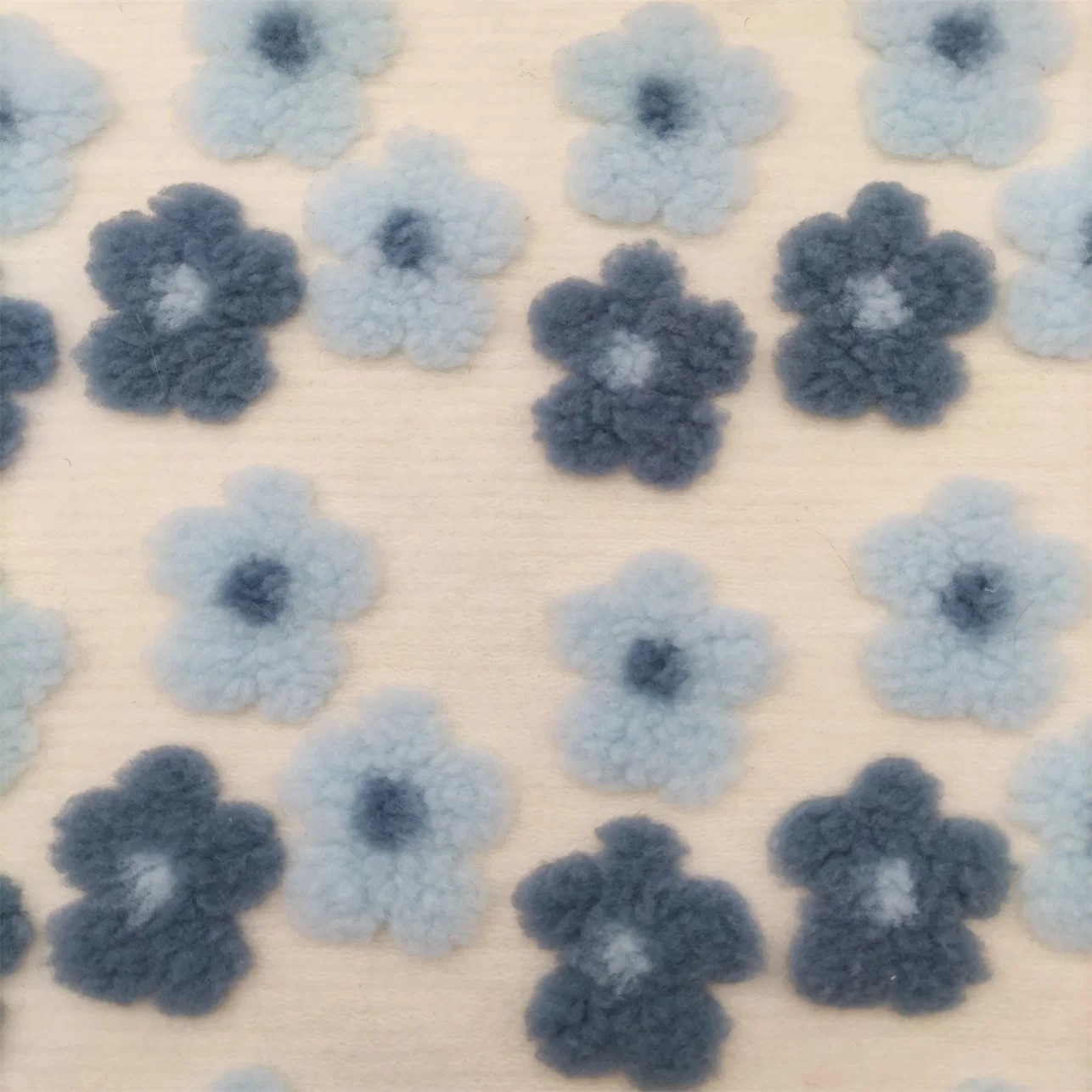 3D Flower Plush Fabric Blended Jacquard Knitted Fabric for Garment Fabric