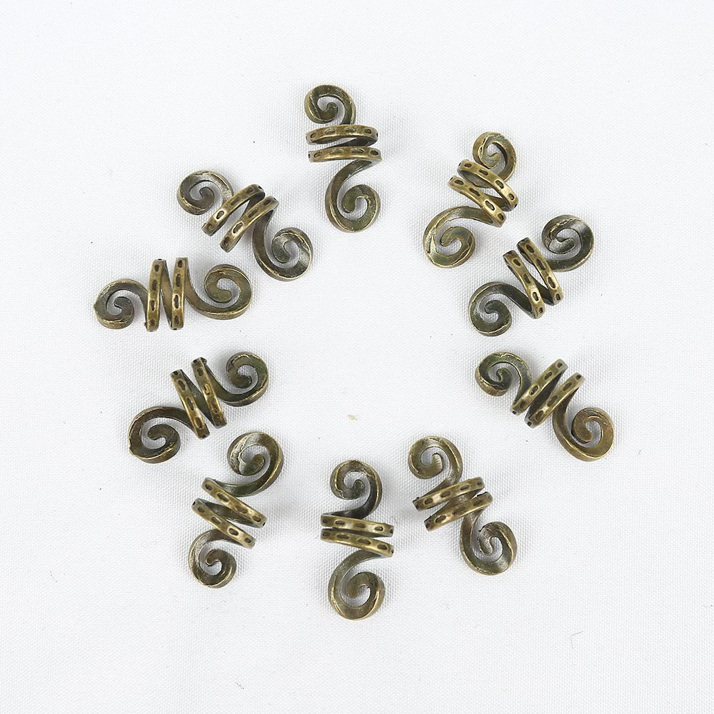 Alileader Cheap 10PCS a Pack Loc Accessories Flower Style Metal Spiral Hair Beads for Braids