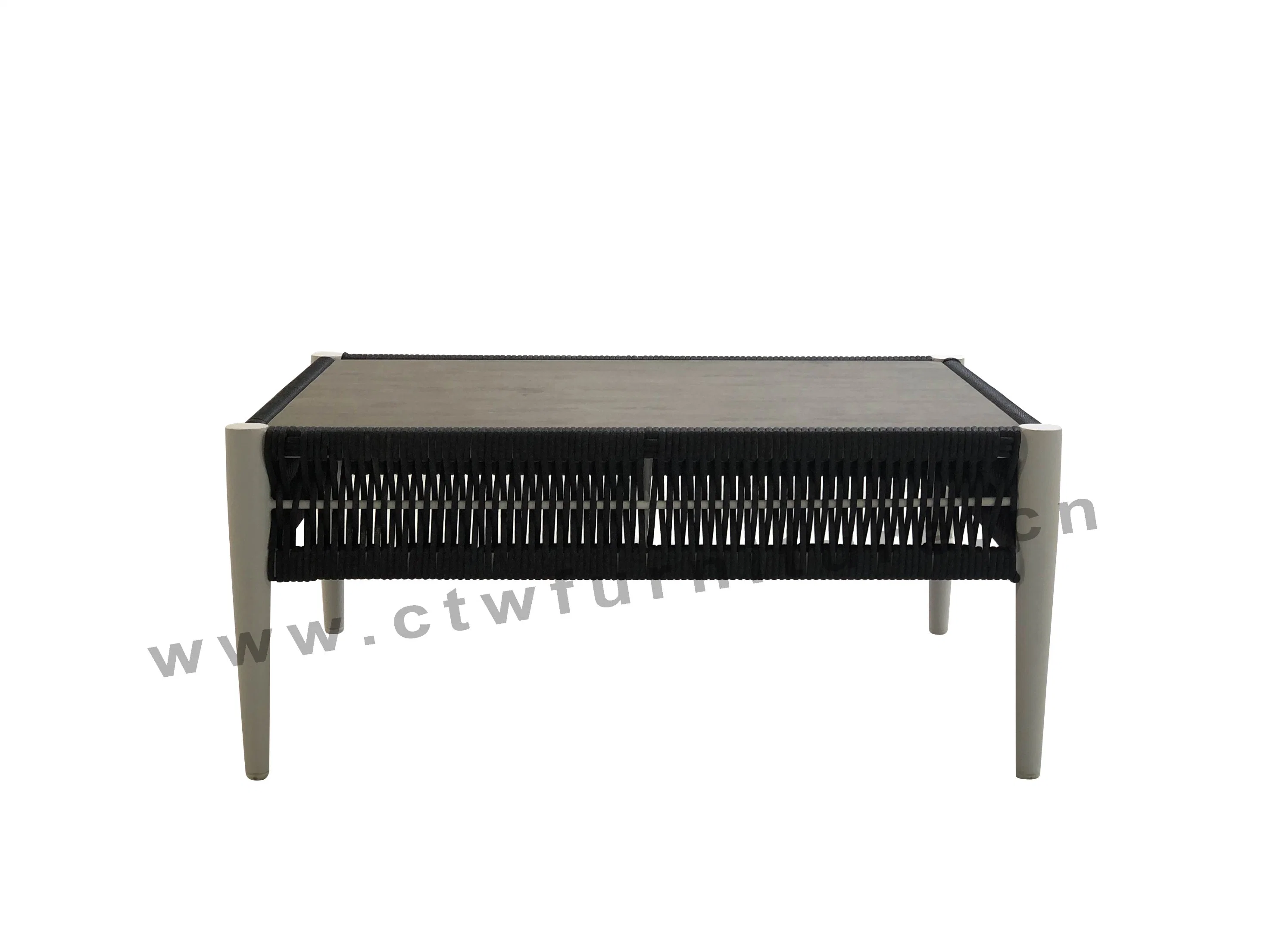 Outdoor Cramic Table Top Aluminum Frame with Wicker Weaving Rope Sofa for Living Room