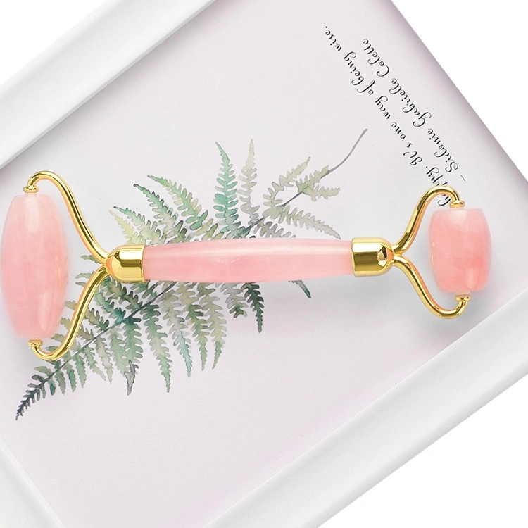 Natural Pink Crystal Jade Roller Massager Dredge Face Massager Eye Massager Without Box