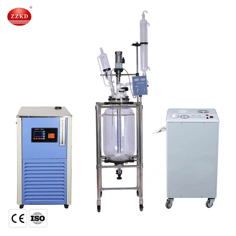 Laboratory Continuous Stirring Chemical Tank S-50L Jacketed Glass Borosilicate Reactor